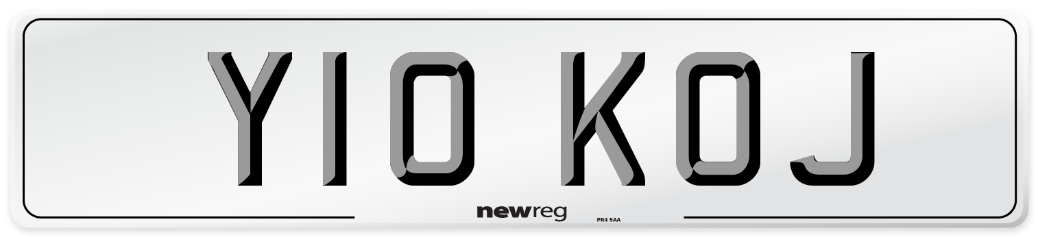 Y10 KOJ Number Plate from New Reg